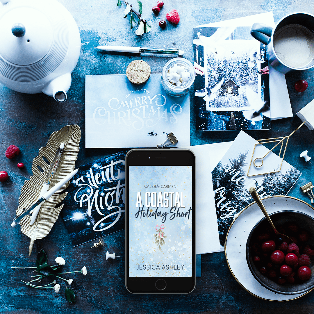 A Coastal Holiday Short Caleb and Carmen Coastal Hope Series Novella on iPhone festive background