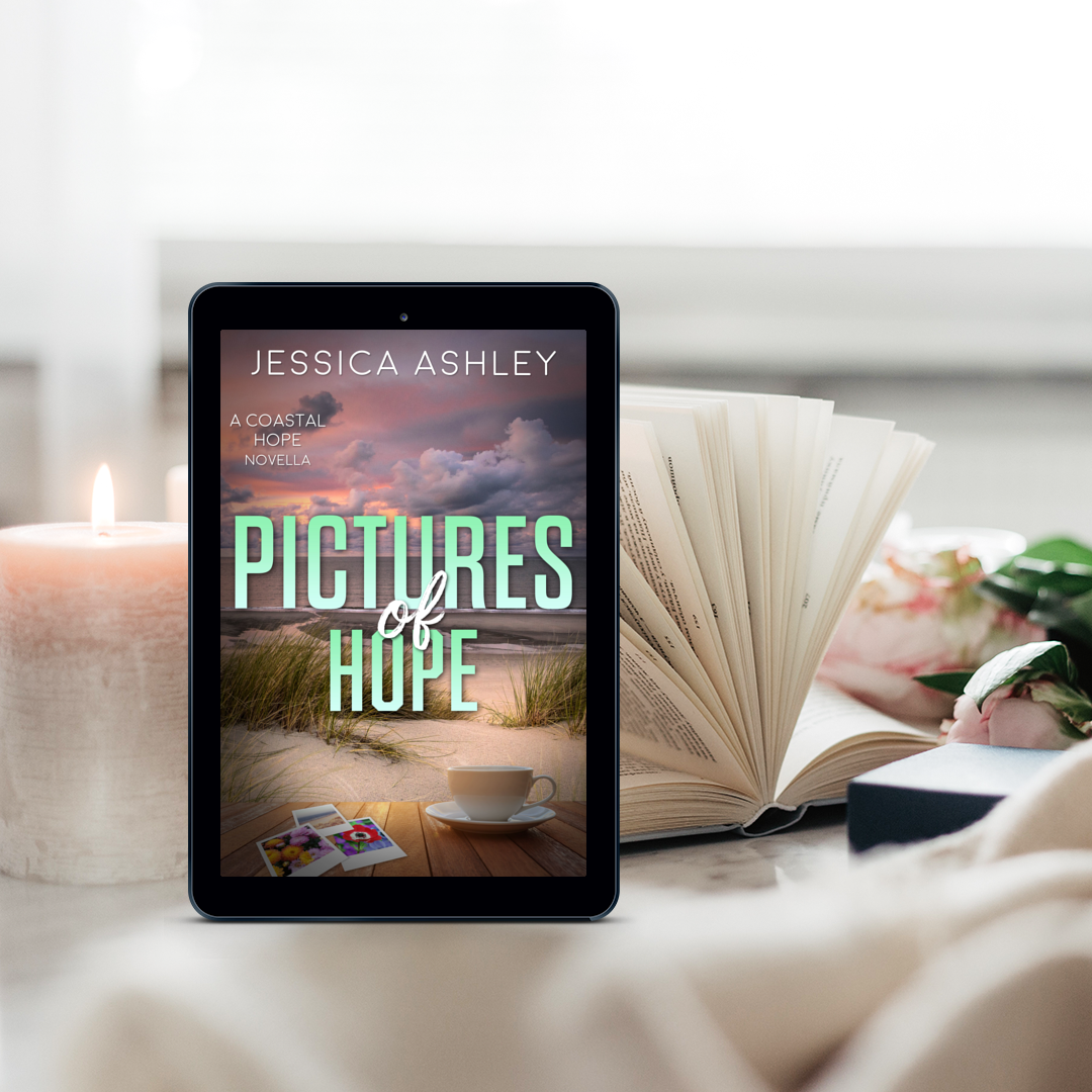 Pictures of Hope Lilly and Alex Coastal Hope Series Novella eBook with candle