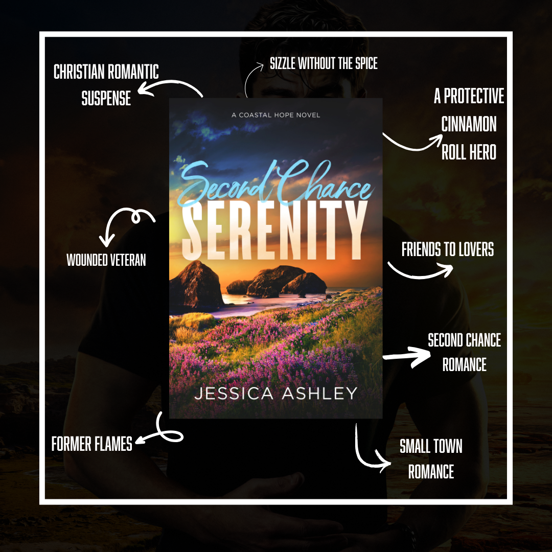 Second Chance Serenity Discreet eBook Coastal Hope Series Tropes Christian romantic suspense, sizzle without the spice, a protective cinnamon roll hero, friends to lovers, second chance romance, small town romance, former flames, wounded veteran