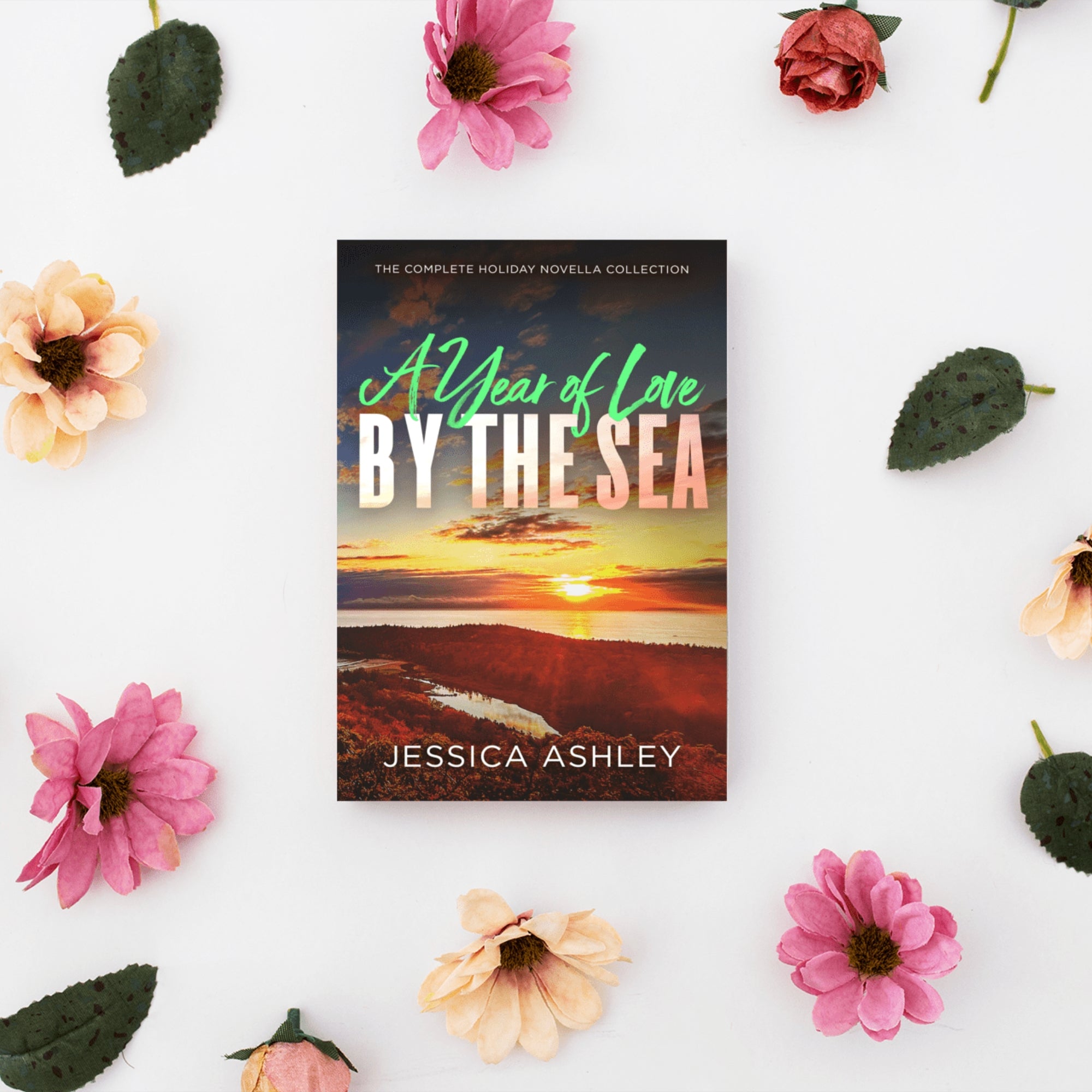 A Year of Love by the Sea Holiday Novella Collection Flatlay Flowers