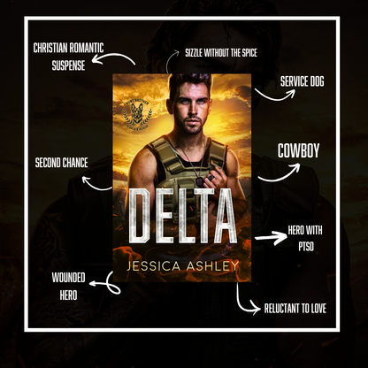 Delta Hunt Brothers Search and Rescue Series Tropes Christian romantic suspense, sizzle without the spice, service dog, cowboy, hero with ptsd, reluctant to love, wounded hero, second chance