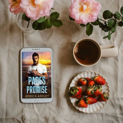 Pages of Promise Coastal Hope Series eBook with tea, flowers, and strawberries