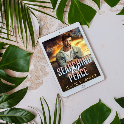Searching for Peace Coastal Hope Series eBook tablet on sand with plants