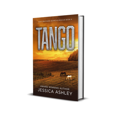 Book cover of 'Tango' by Jessica Ashley with a sunset and horses scene