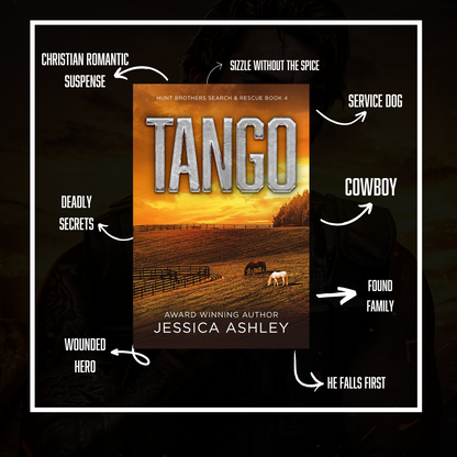 Book cover of 'Tango' by Jessica Ashley with thematic elements on a dark background